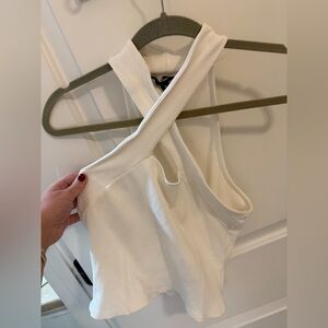 Lulus White Criss Cross Tank Top